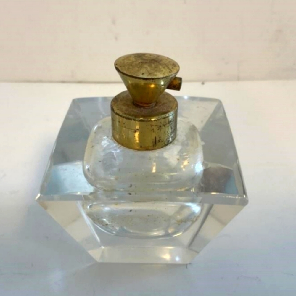 Crystal & Brass PerfumeBottle Vintage